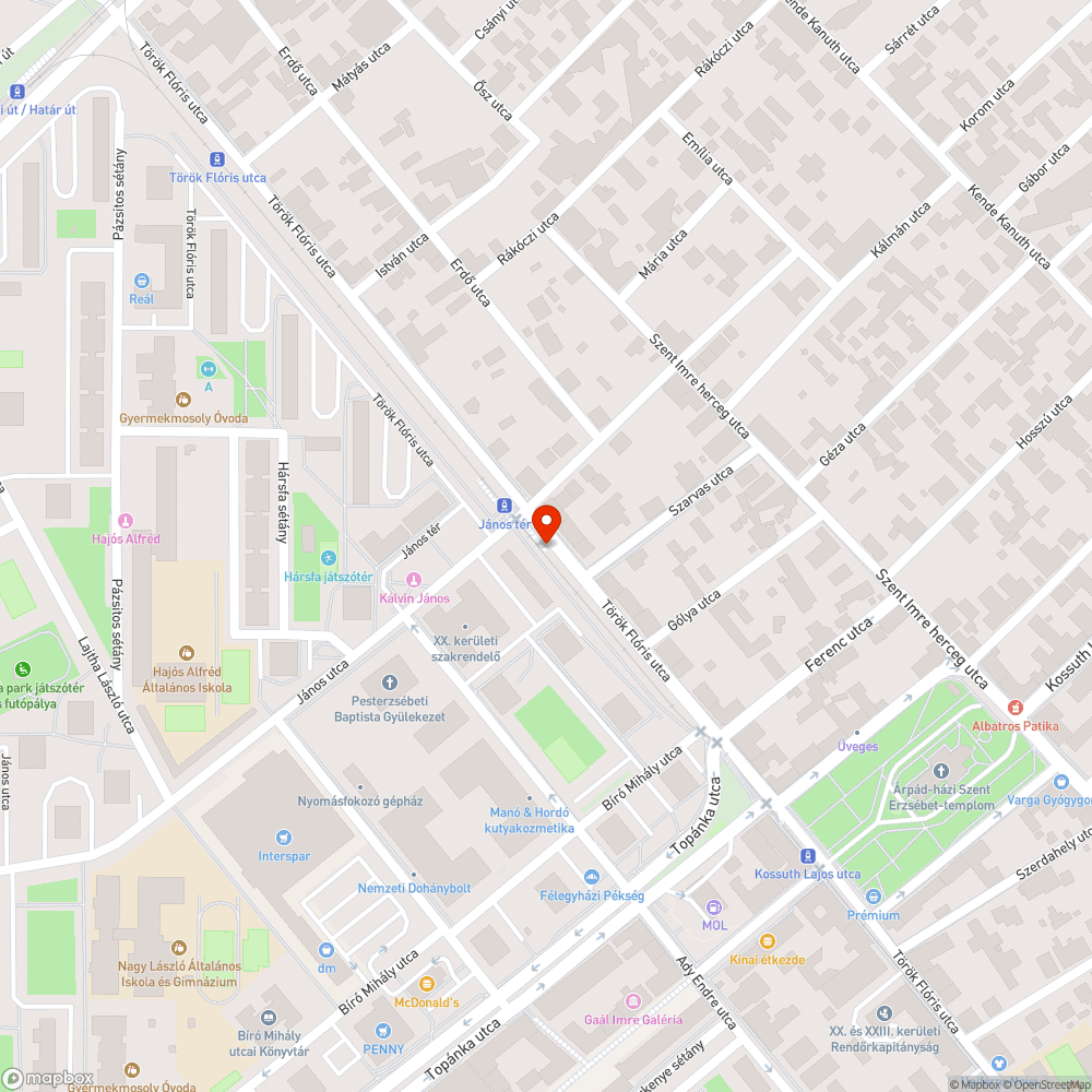 Havas/jeges buszmegálló bejelentés helye