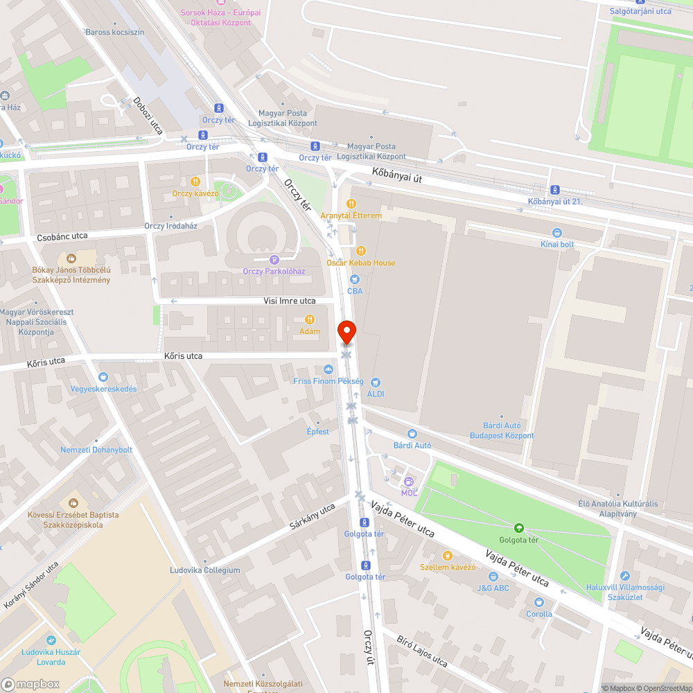 Havas gyalogátkelő bejelentés helye