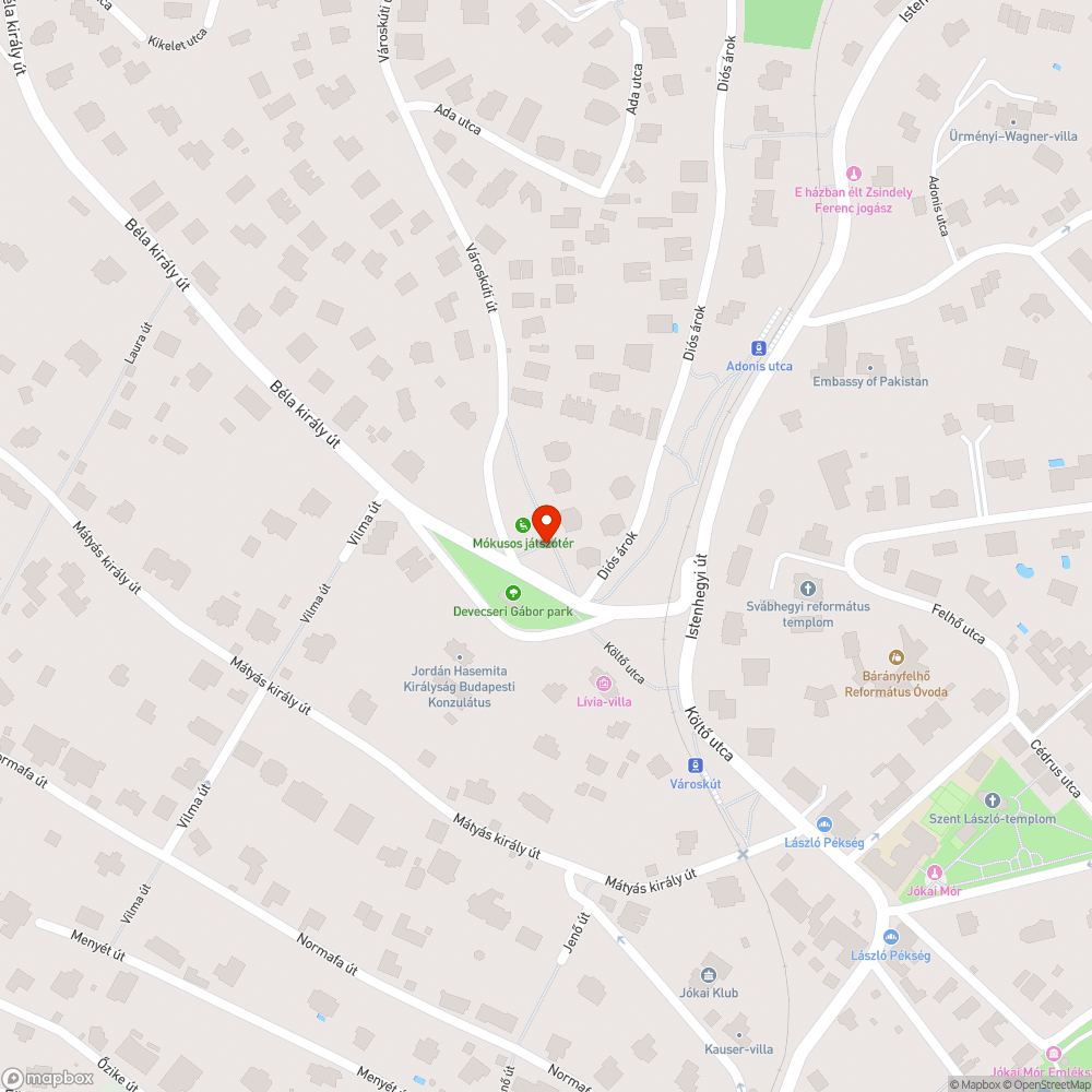 Járhatatlan járda bejelentés helye