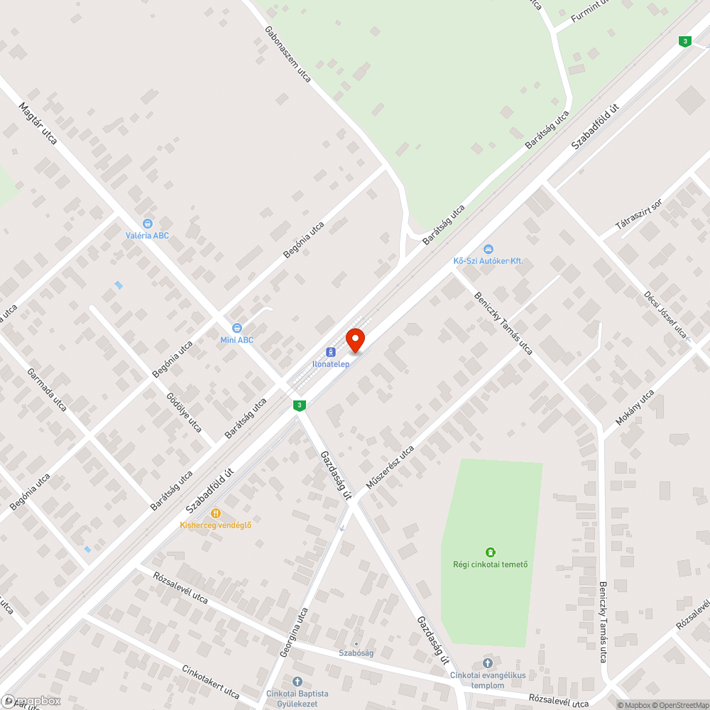 Járhatatlan kerékpárút bejelentés helye