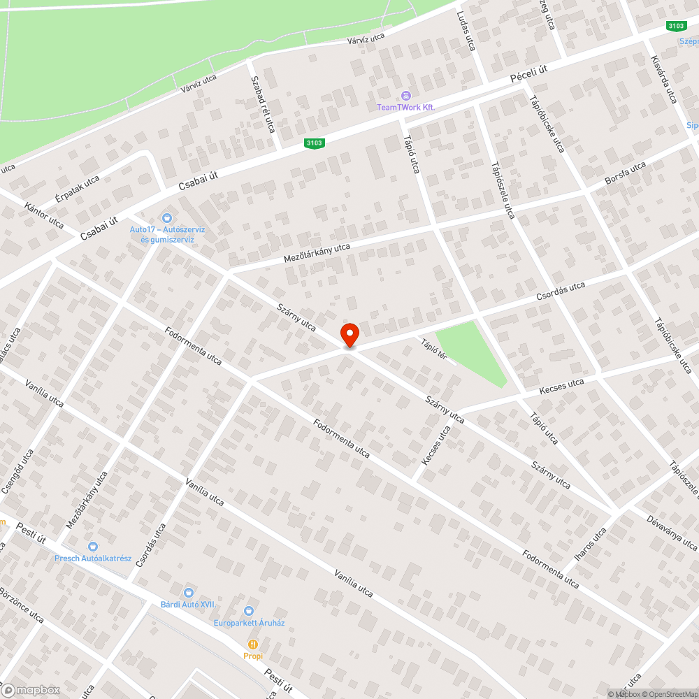 Csúszos jeges út bejelentés helye