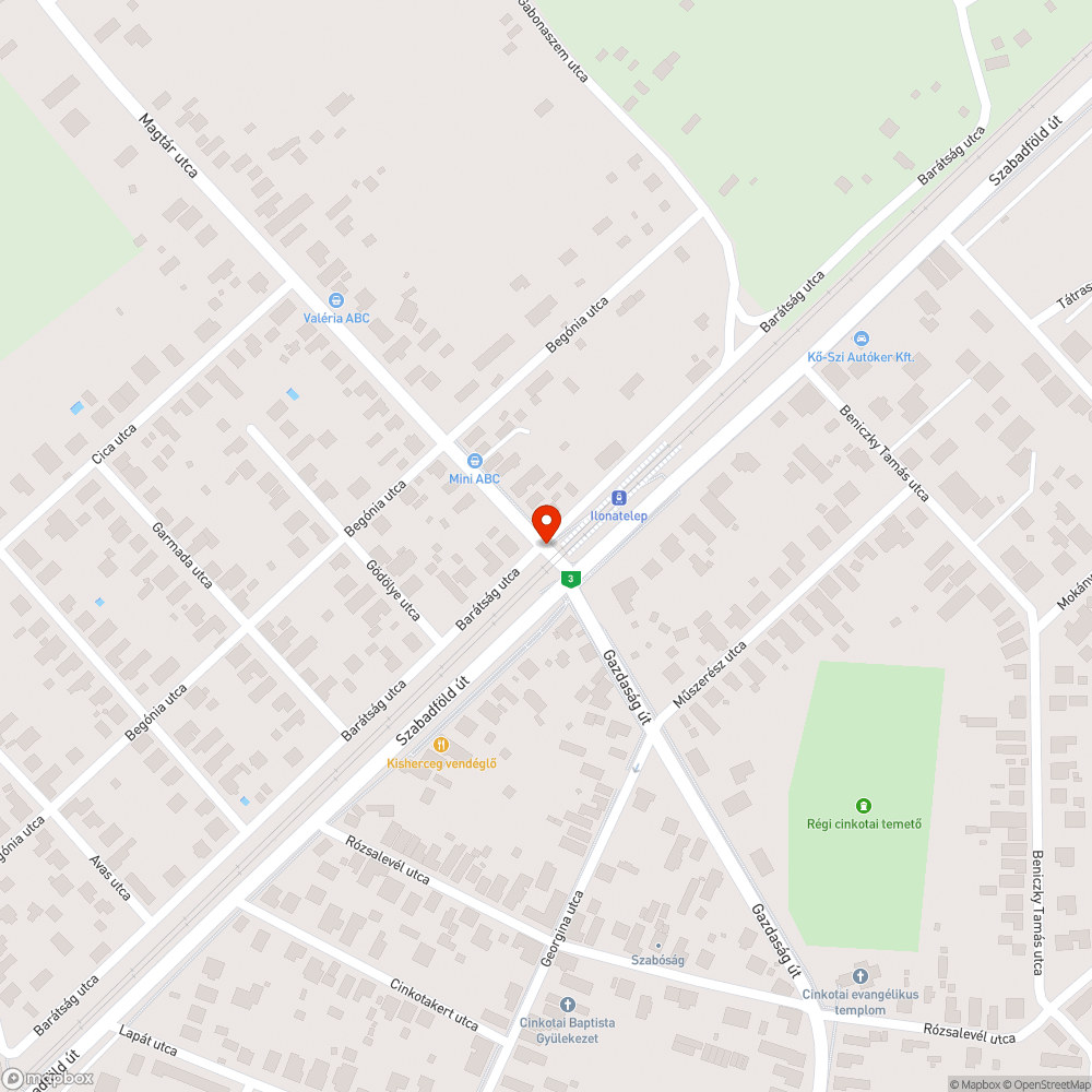 Beszakadófélben lévő közműfedél bejelentés helye