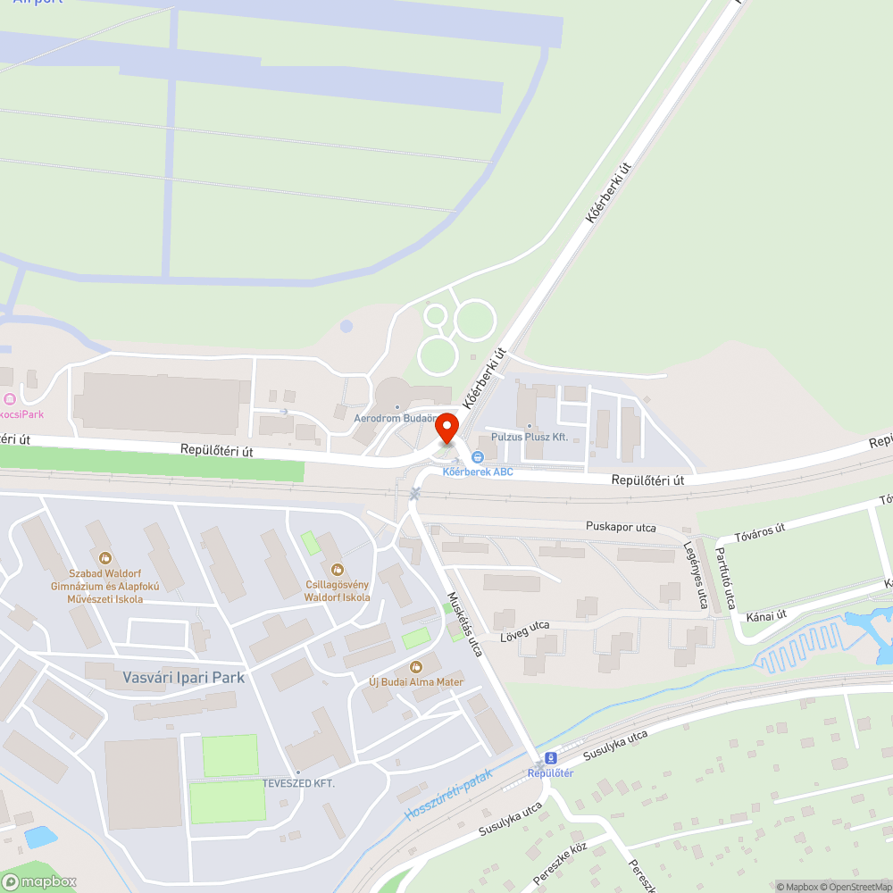 Repülőtéri út gyalogos átkelő bejelentés helye