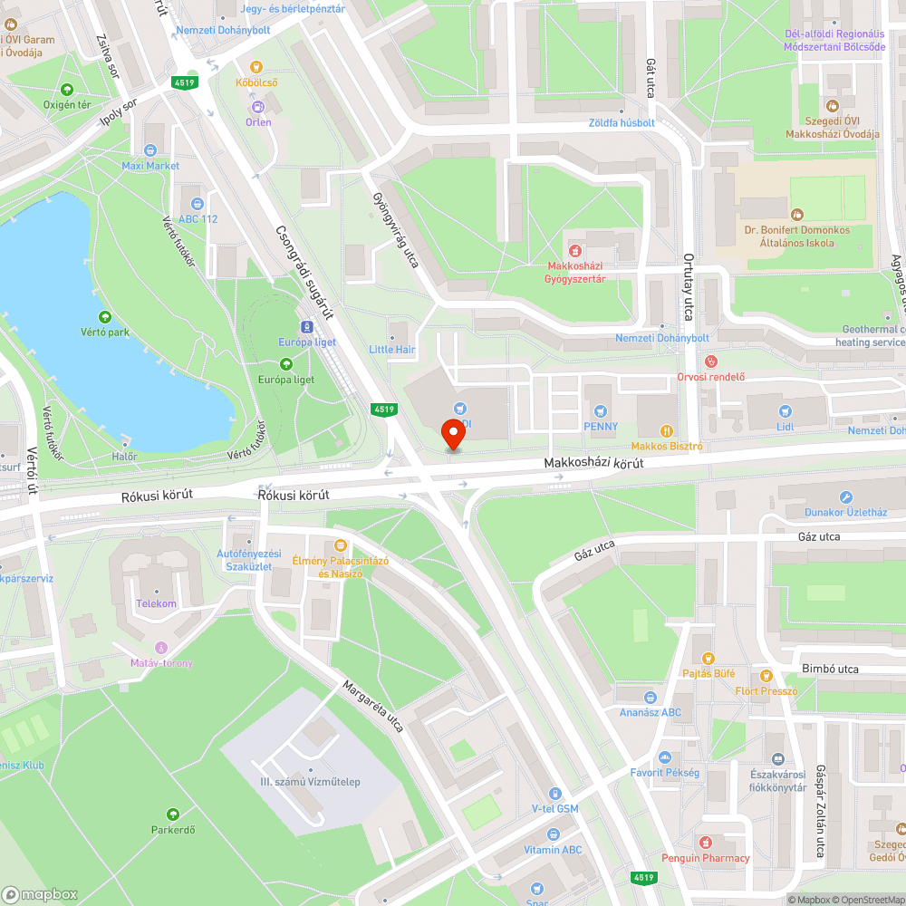 Kátyú forgalmas kerékpárútón bejelentés helye