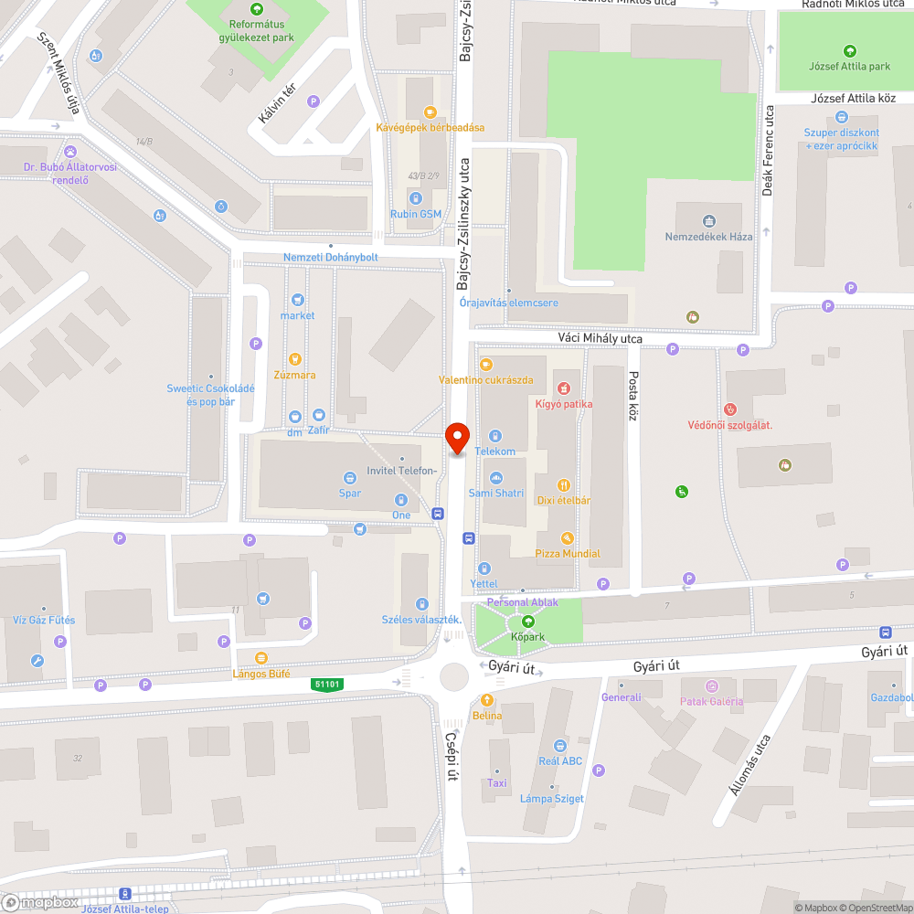 Beszakadt út bejelentés helye