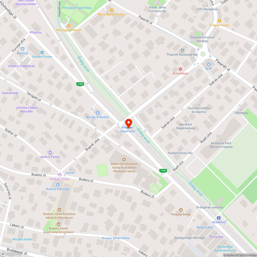 Kelemen László utcai megálló – karbantartás bejelentés helye