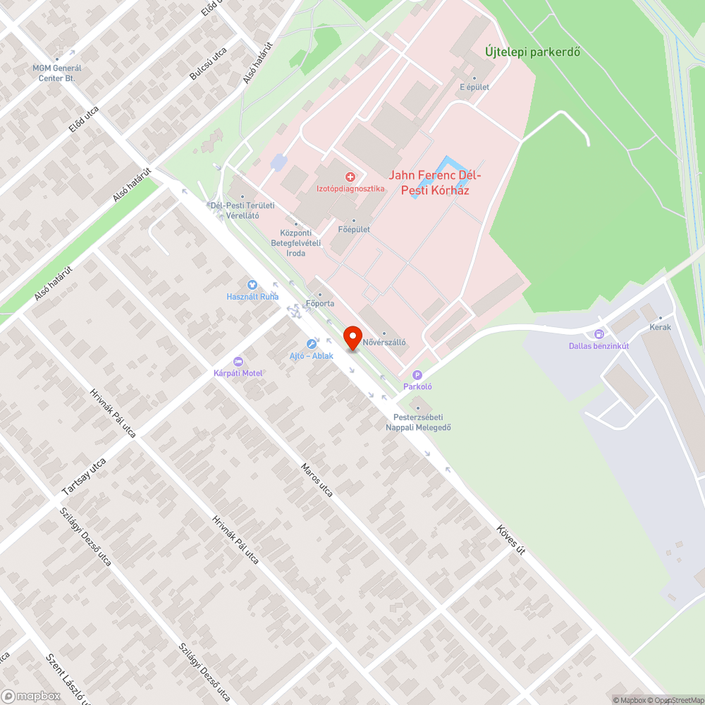 Elhagyott jármű bejelentés helye