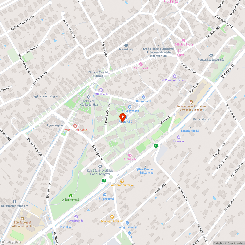 Leszakadt faág bejelentés helye