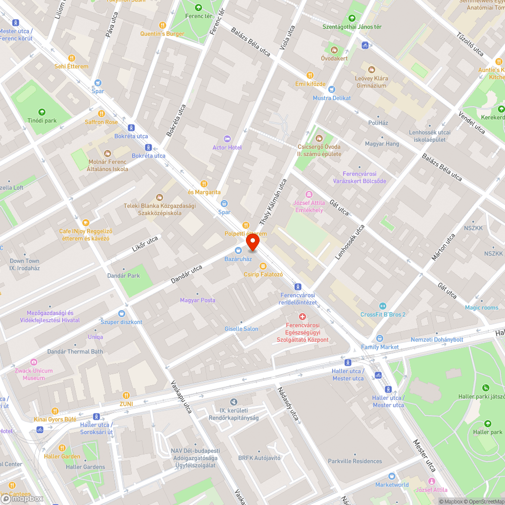 Zöldhulladék a Mester utcában bejelentés helye