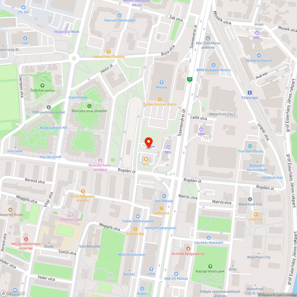 Mozdulatlan autó bejelentés helye