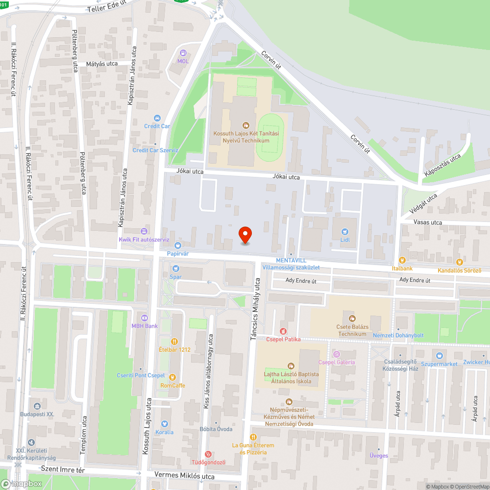 Kifordított szalagkorlát bejelentés helye