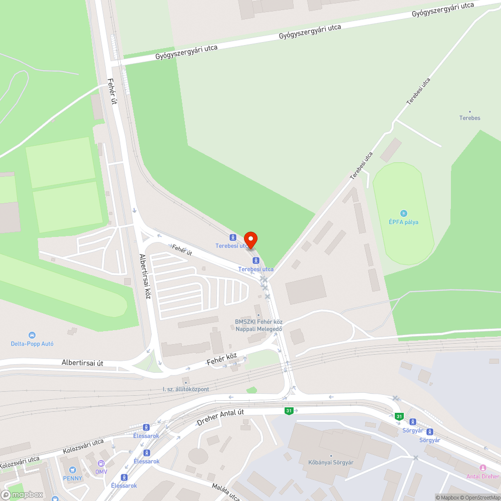 Terebesi utcai villamosmegálló bejelentés helye