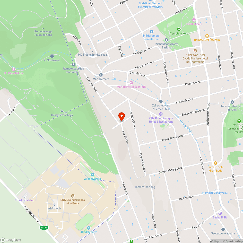 Megsüllyedt, széttöredezett úttest bejelentés helye