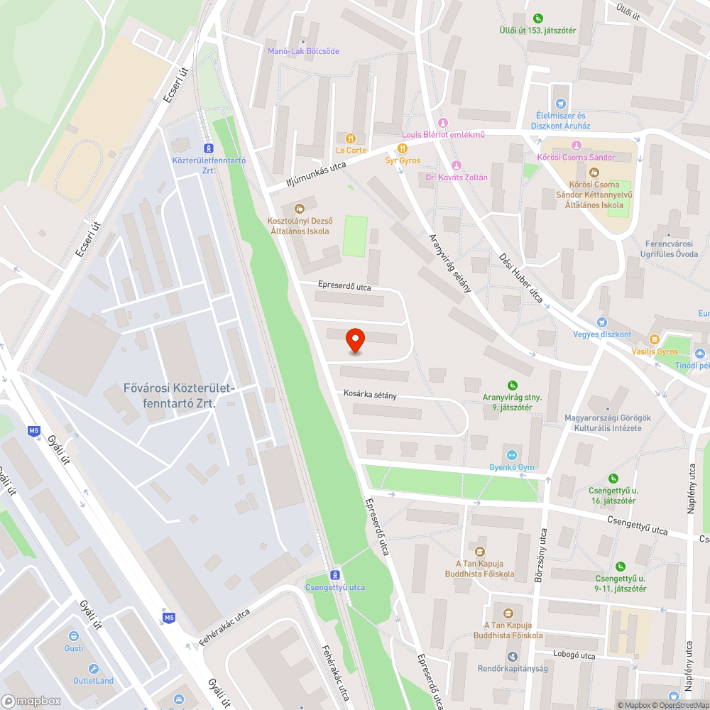 Kátyúk bejelentés helye