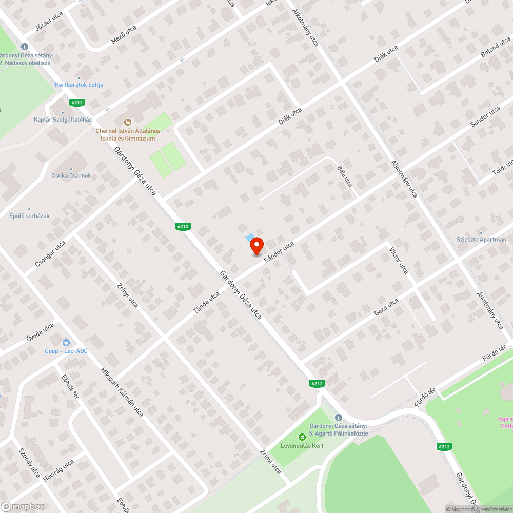 Sándor utcai útszéli töltés bejelentés helye