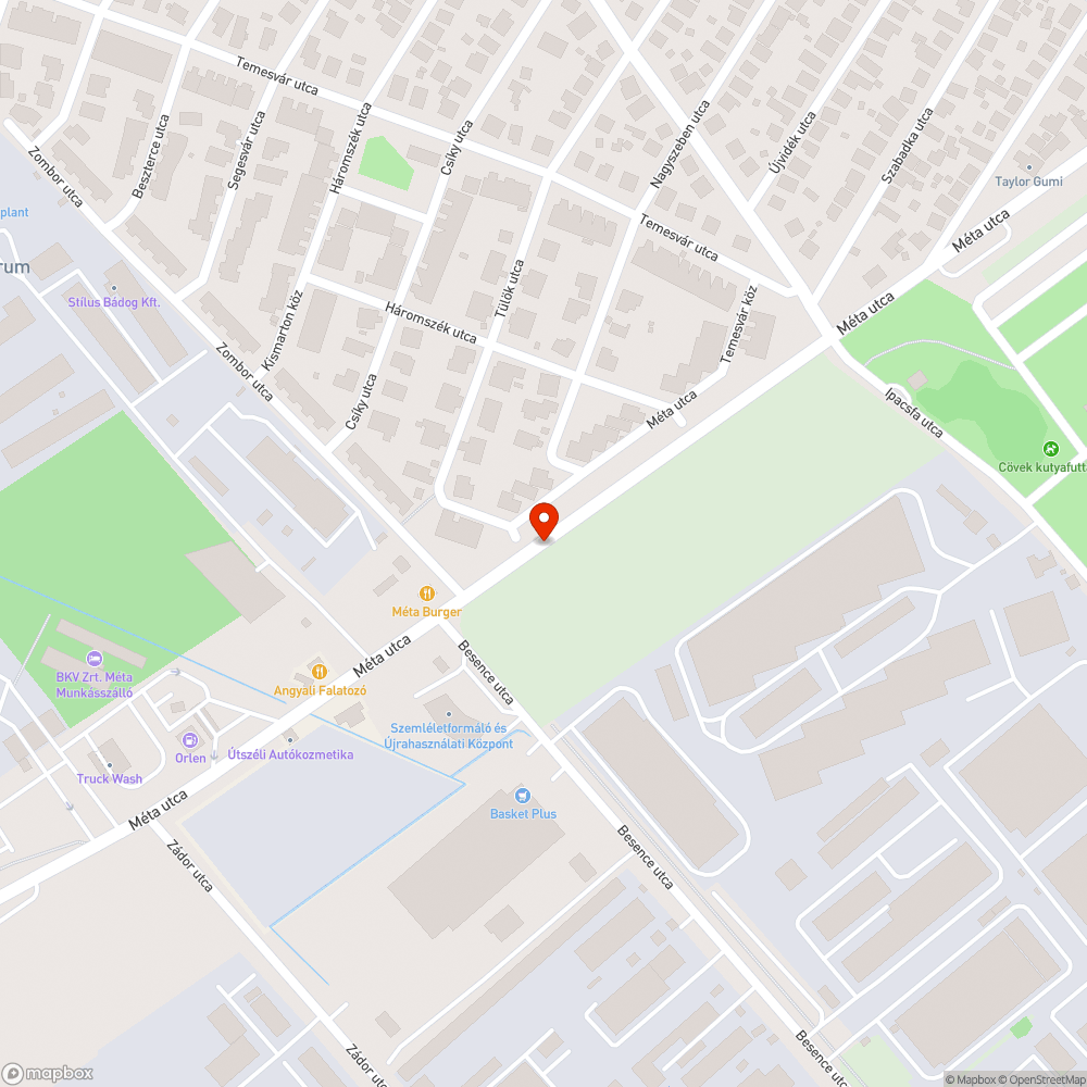 Méta utcán egy lámpa nem világít bejelentés helye