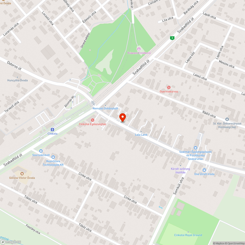 Megdőlt tábla bejelentés helye