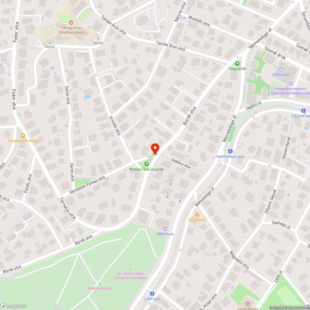 Fásított megálló bejelentés helye