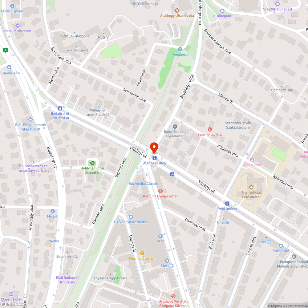 Növekvő kátyú bejelentés helye