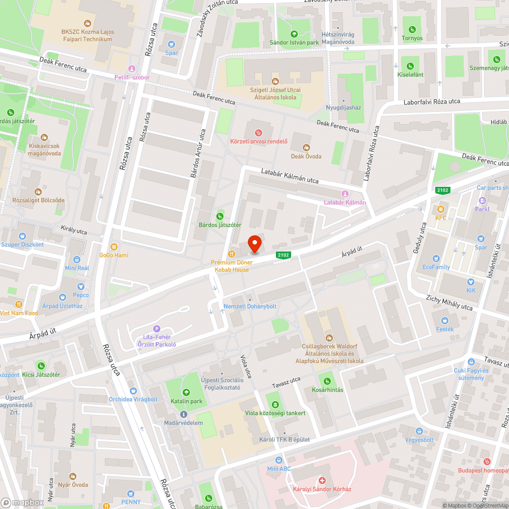 Életveszélyes kátyú bejelentés helye