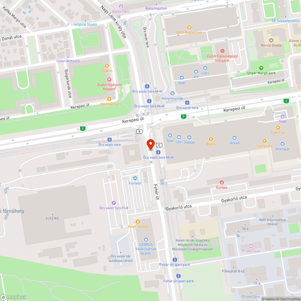 Megsüllyedt úttest bejelentés helye