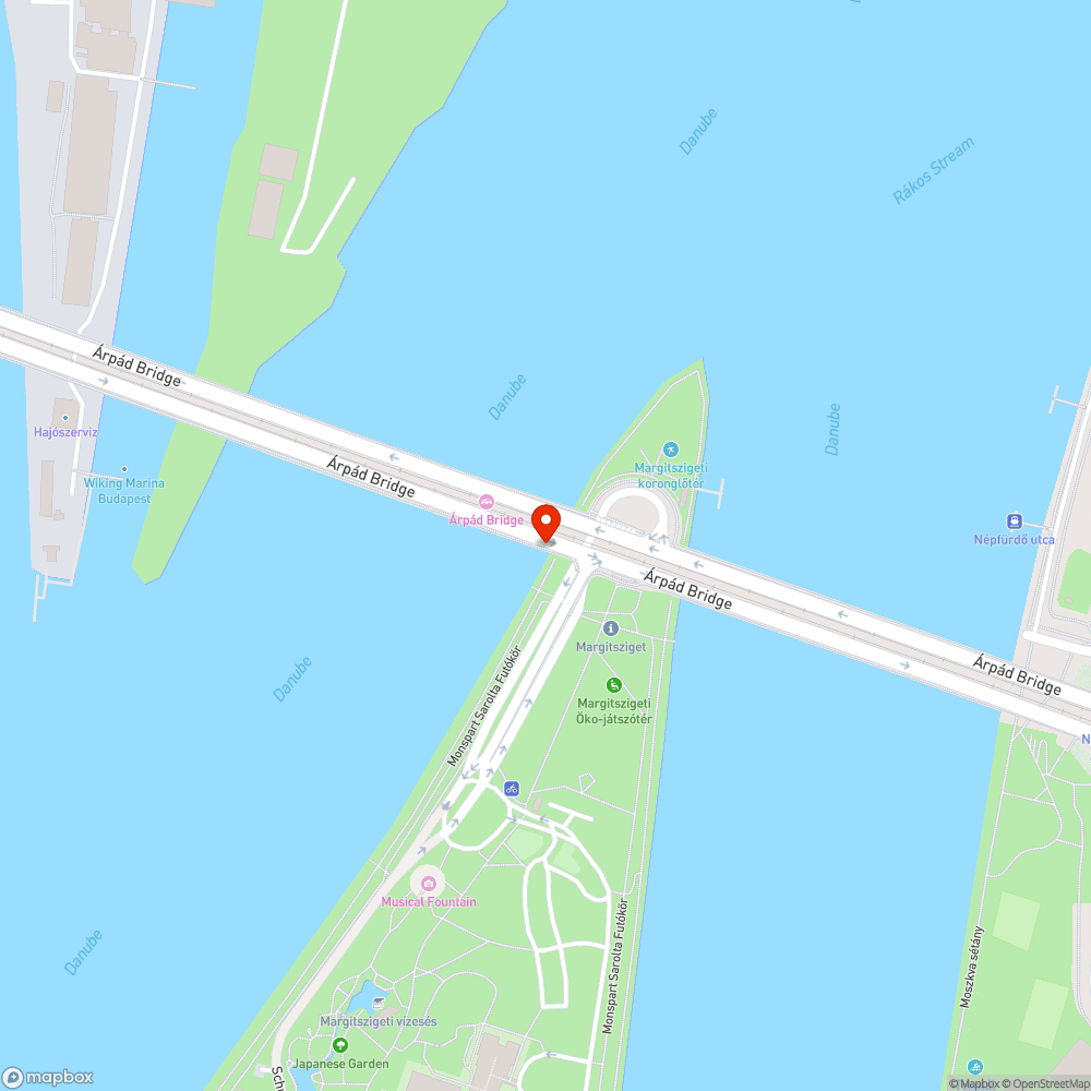 Életveszélyes kátyú az Árpád-hídon bejelentés helye