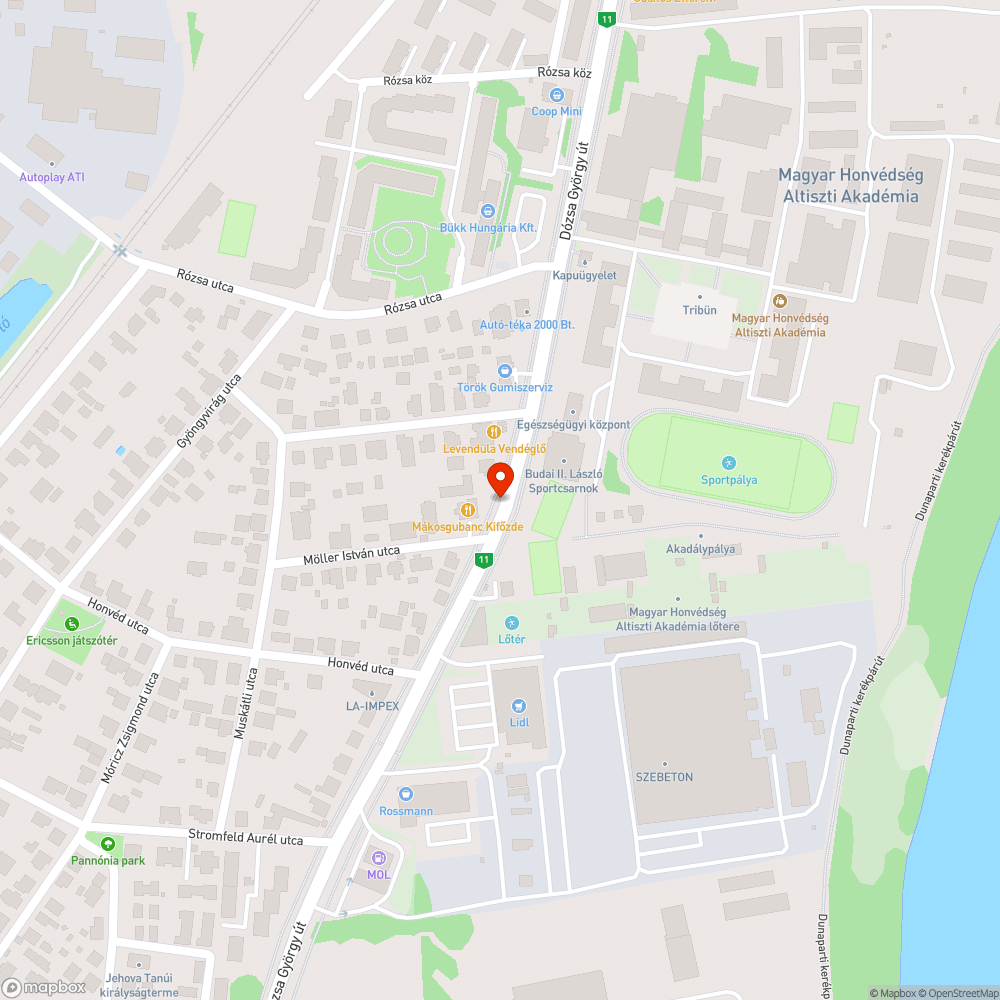 Balesetveszélyes, lekopott ideiglenes sávfestés – Szentendre, 11. sz. főút bejelentés helye