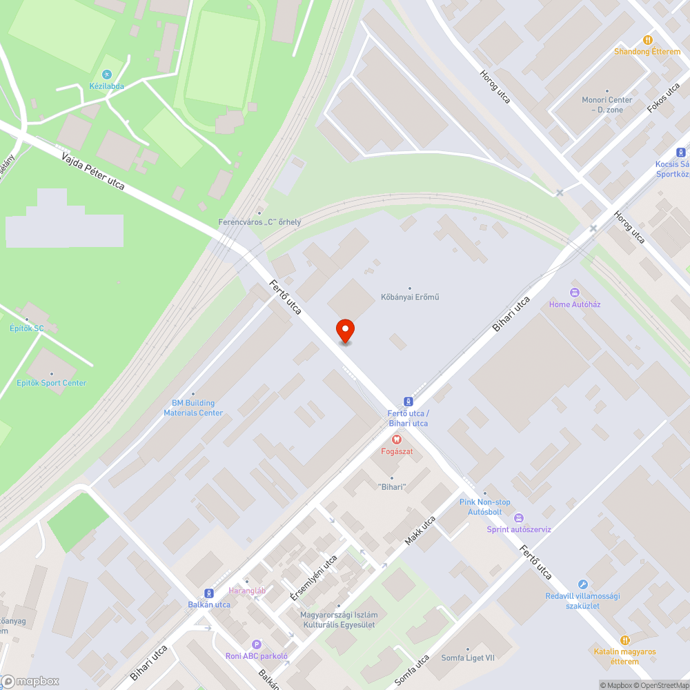 Közvilágítási hiba a Fertő utcában bejelentés helye