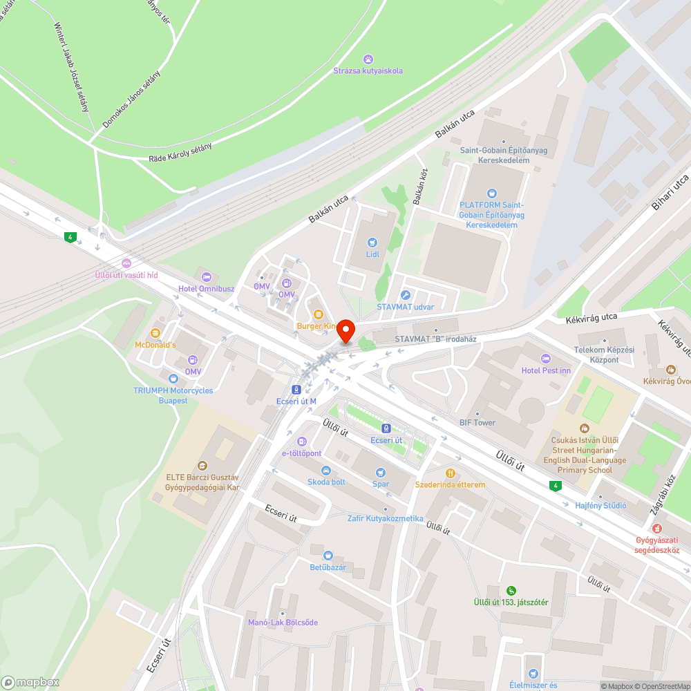 Kátyú bejelentés helye