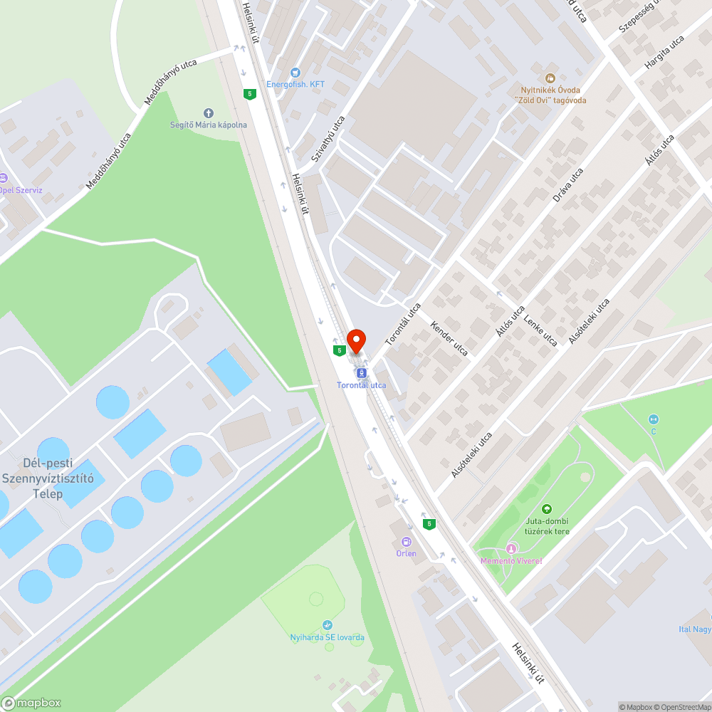 Helsinki út kátyúk bejelentés helye