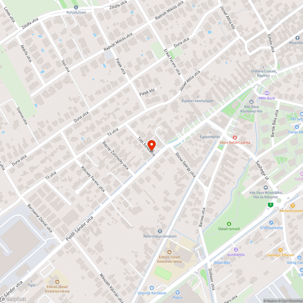 Kátyú bejelentés helye