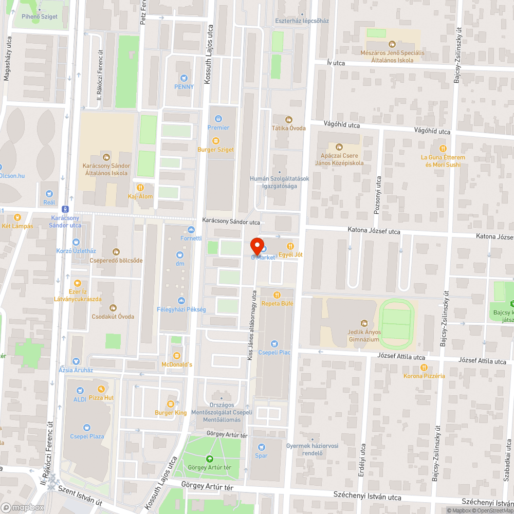 Csepeli piac parkoló kátyú bejelentés helye