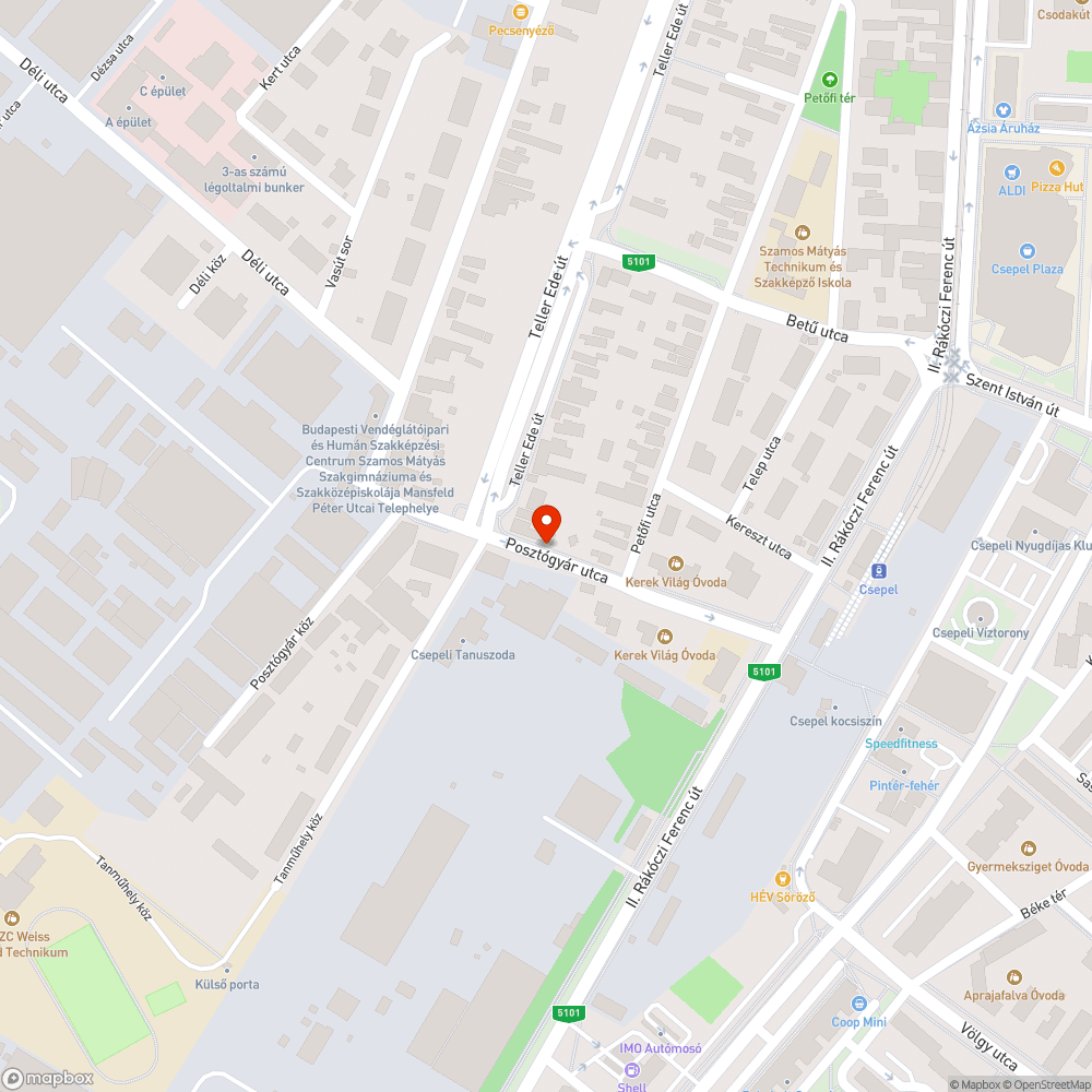 Posztógyár utca szemétlerakás bejelentés helye