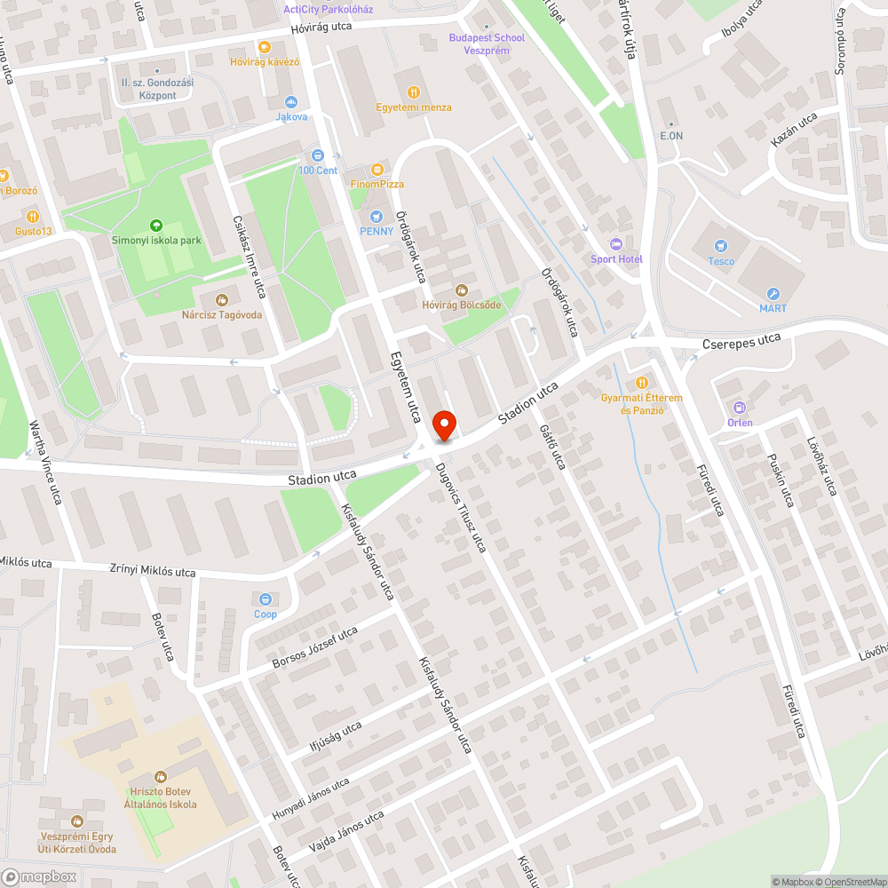 Kátyú bejelentés helye