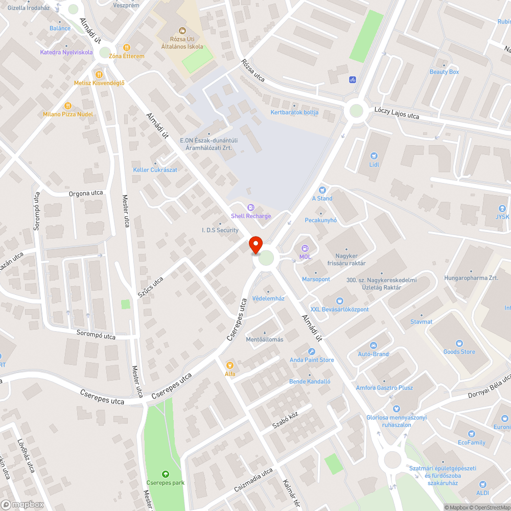 Kátyú bejelentés helye