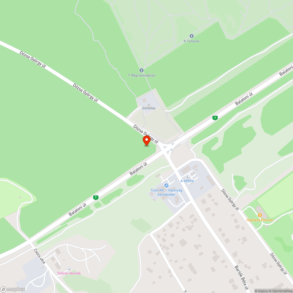 Kátyú bejelentés helye