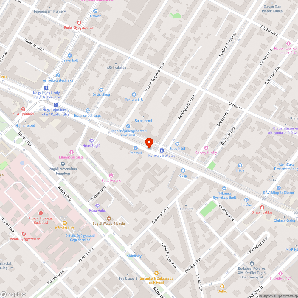 Kátyúk bejelentés helye