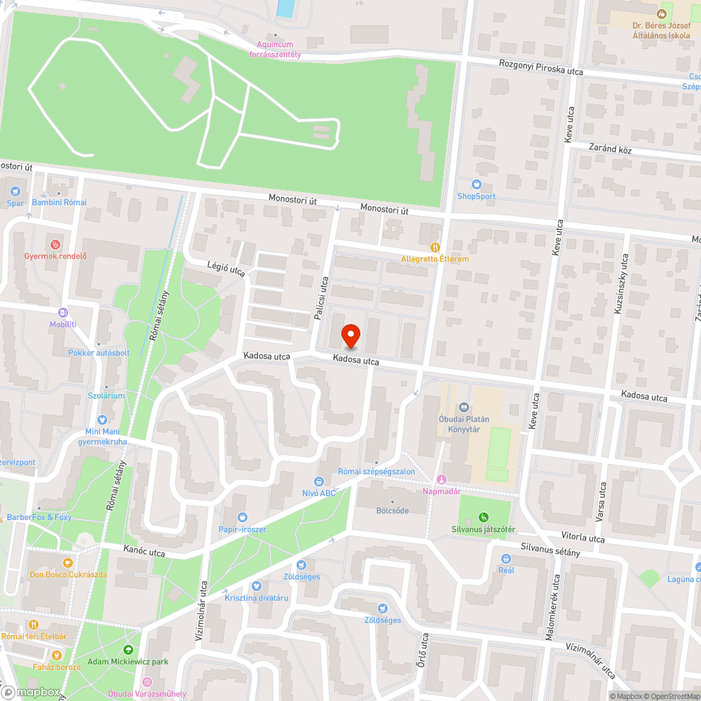 Kátyúk a Kadosa utca buszmegállónál bejelentés helye