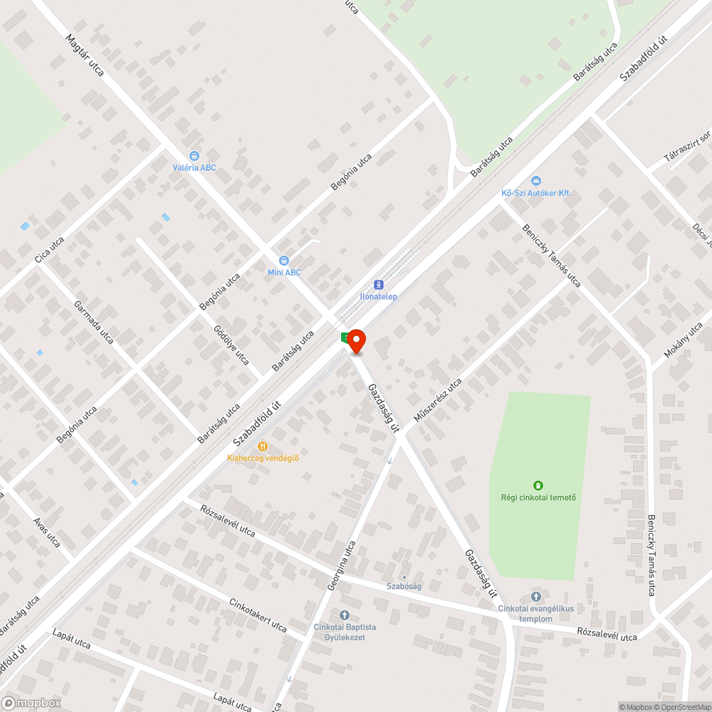 Kátyú a Gazdaság úton bejelentés helye