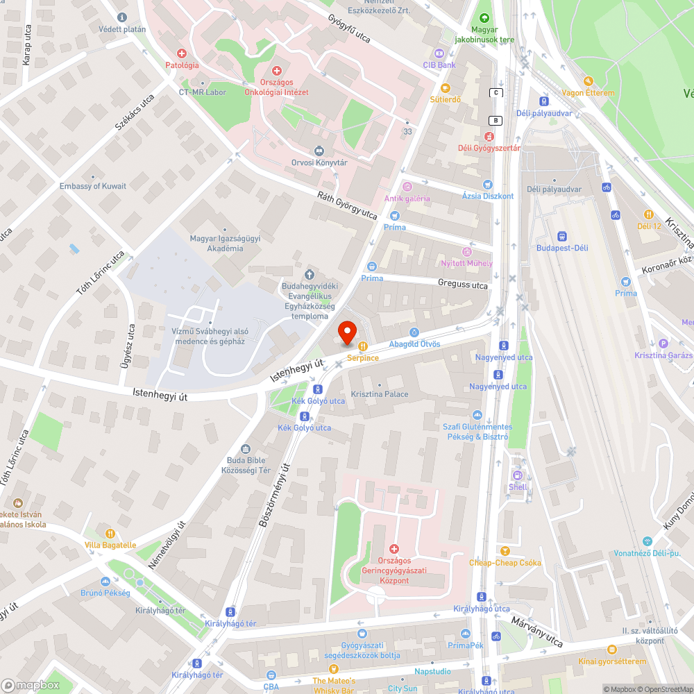 Kátyú tömegközlekedési útvonalon bejelentés helye