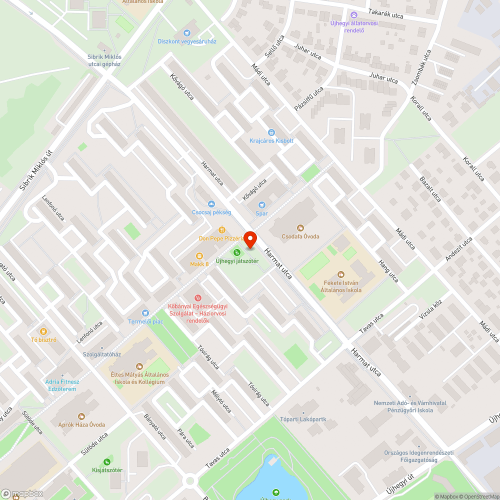 Újhegy karácsonyfája bejelentés helye