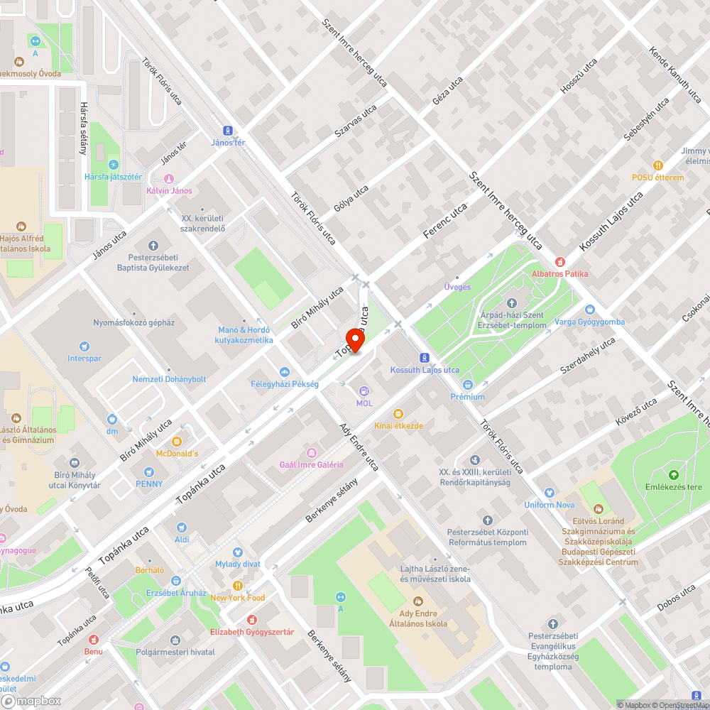 Kátyú bejelentés helye