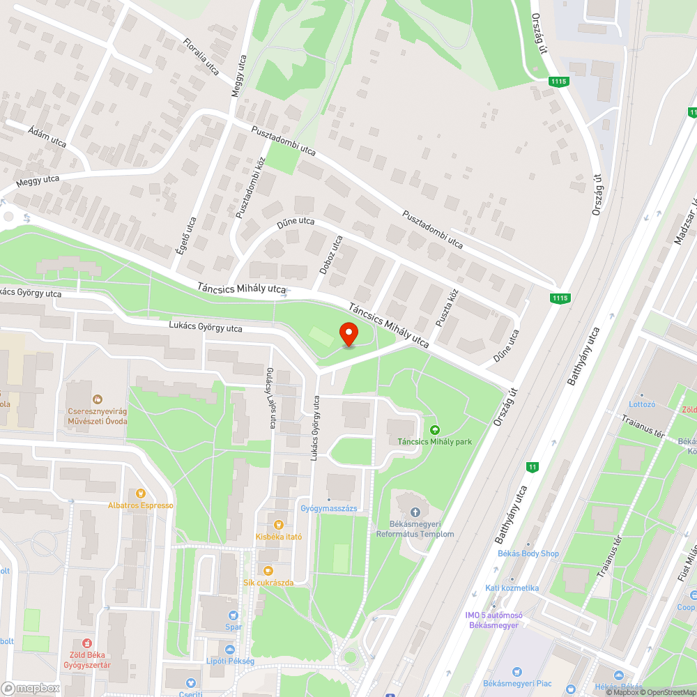 Kátyúk bejelentés helye