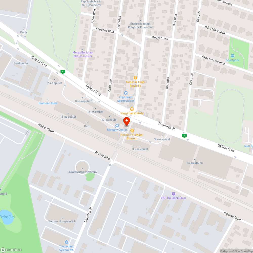 Kátyú bejelentés helye