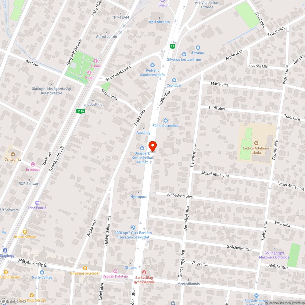 Közlekedést veszélyeztető kátyú bejelentés helye