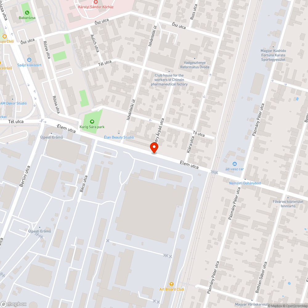 Kátyús utca bejelentés helye