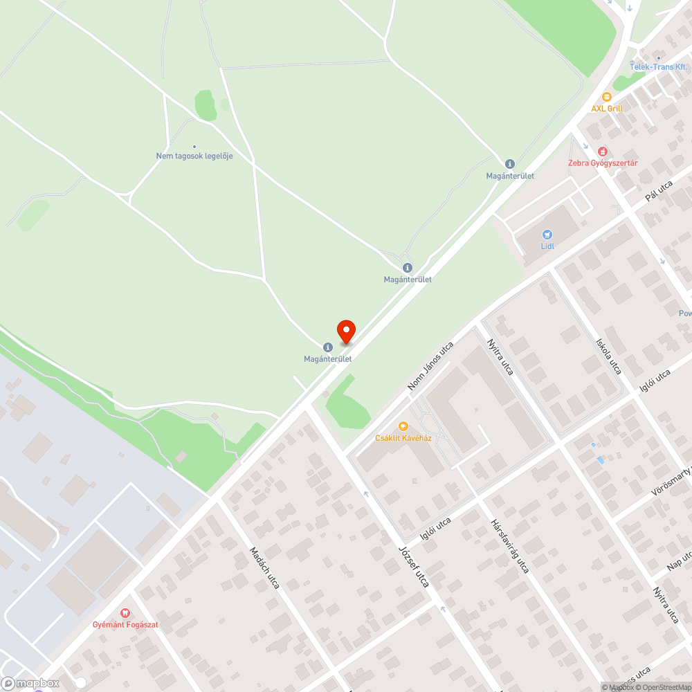 Kátyú bejelentés helye