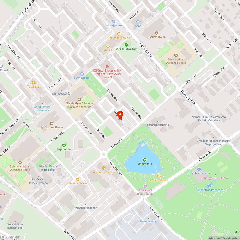 Avar bejelentés helye