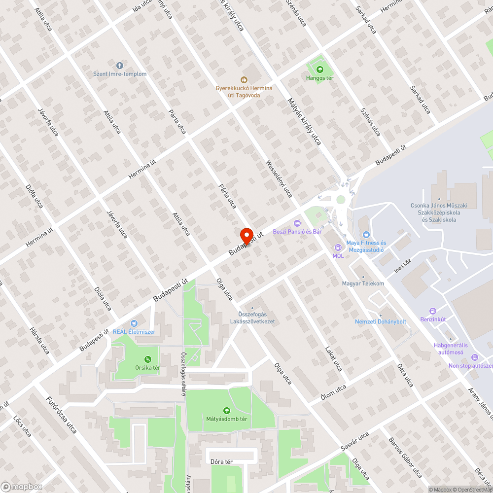 Kátyú bejelentés helye