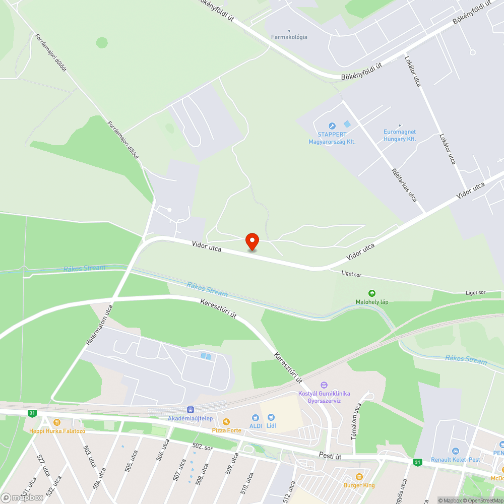 Rendszámtábla nélküli elhagyott autó bejelentés helye